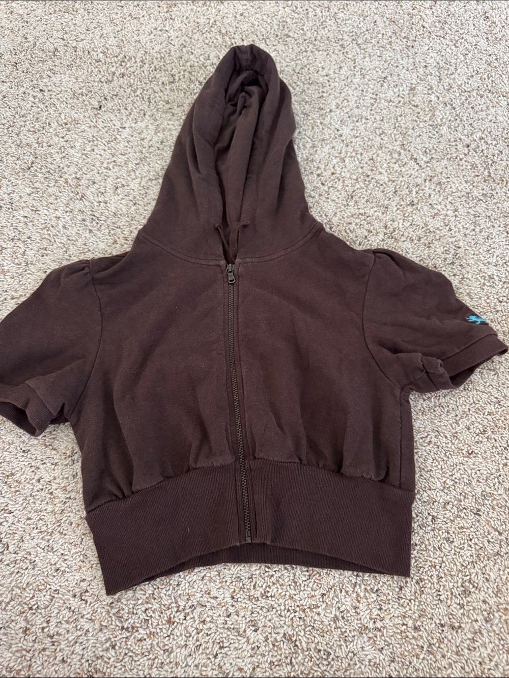 Express crop top Short Sleeve Zip-Up Hoodie